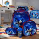 Kit Escolar Sonic com Mochila, Lancheira Térmica e Estojo + Brinde
